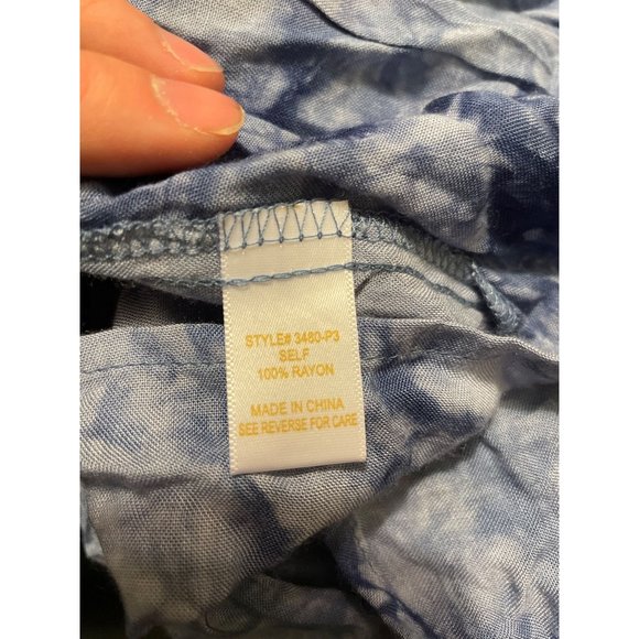 Women's Smokey Tie-Dyed Tank Top - BKK Change Blue 1X - Picture 4 of 7